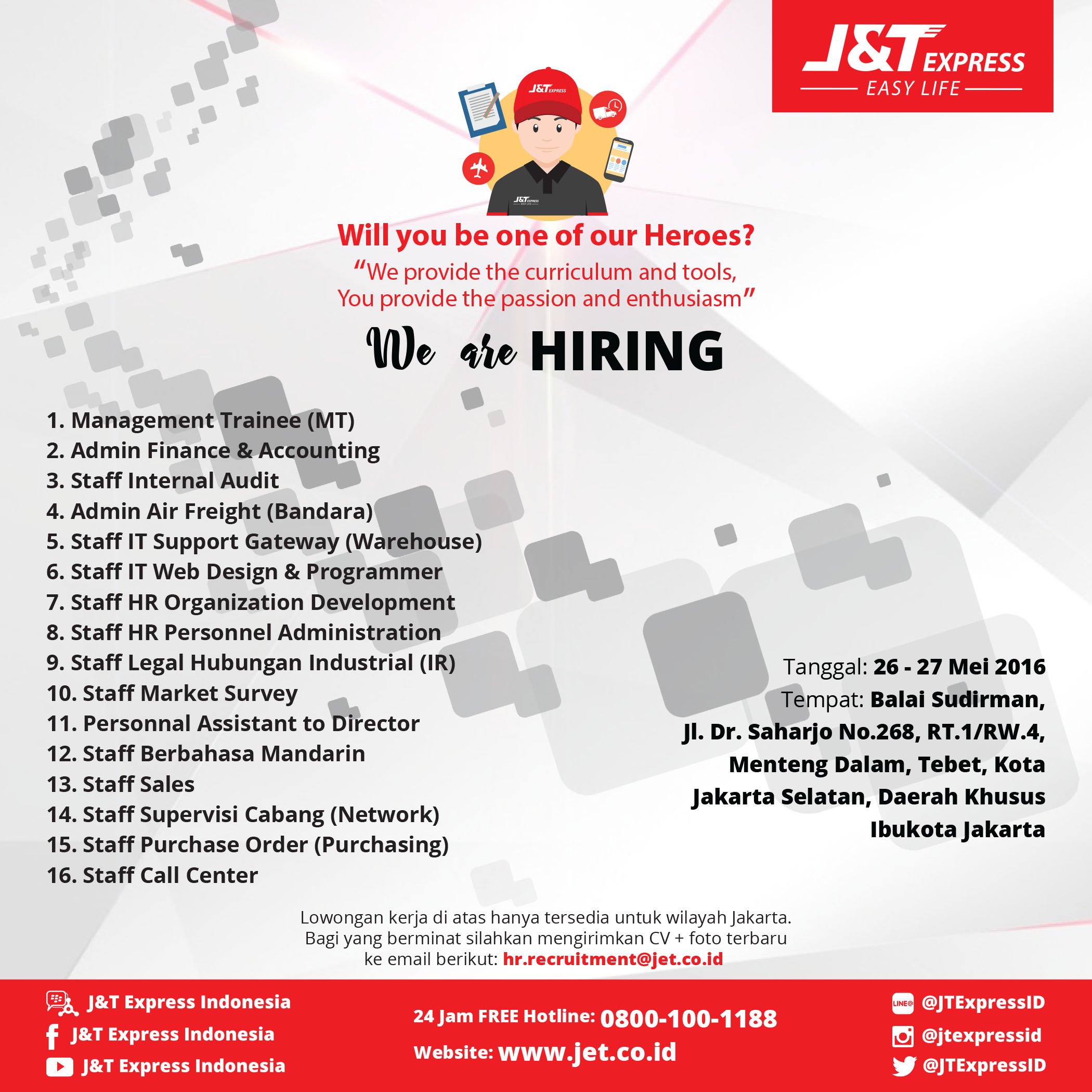 J T Express Indonesia Datang Ke Job Fair Di Balai Sudirman 26 27 Mei 16 Info Detail Kunjungi T Co Mybkwj96k0 Career T Co O9ttf3eusn Twitter