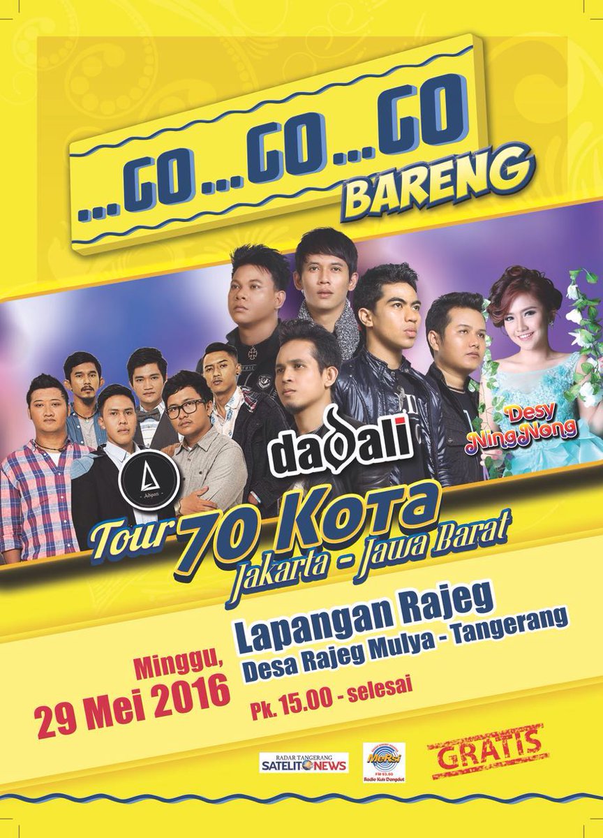 TrinityOptimaP's tweet photo. #TOPSCHEDULE 29 Mei 2016 - Go..Go..Go.. Bareng @OfficialAdipati pada tgl 29 Mei'16 #AdipatiBand https://t.co/yIb5RaXHU6