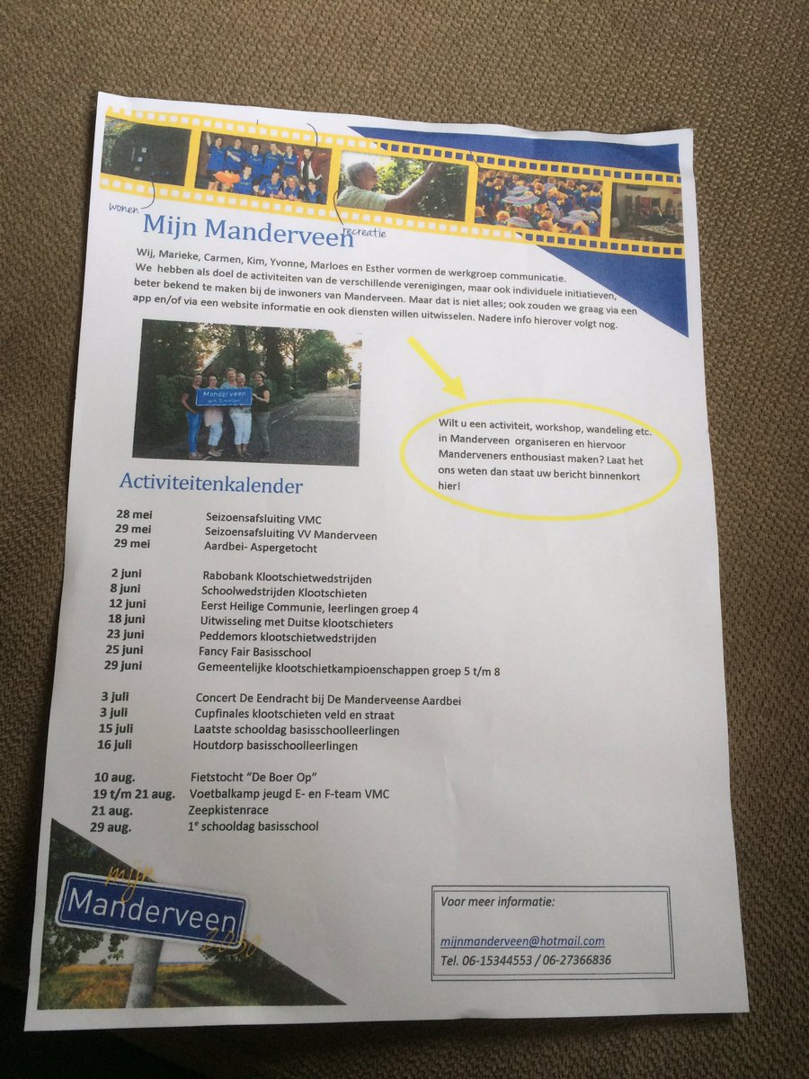 Grote klasse! #communicatie werkgroep Manderveen #activiteitenkalender