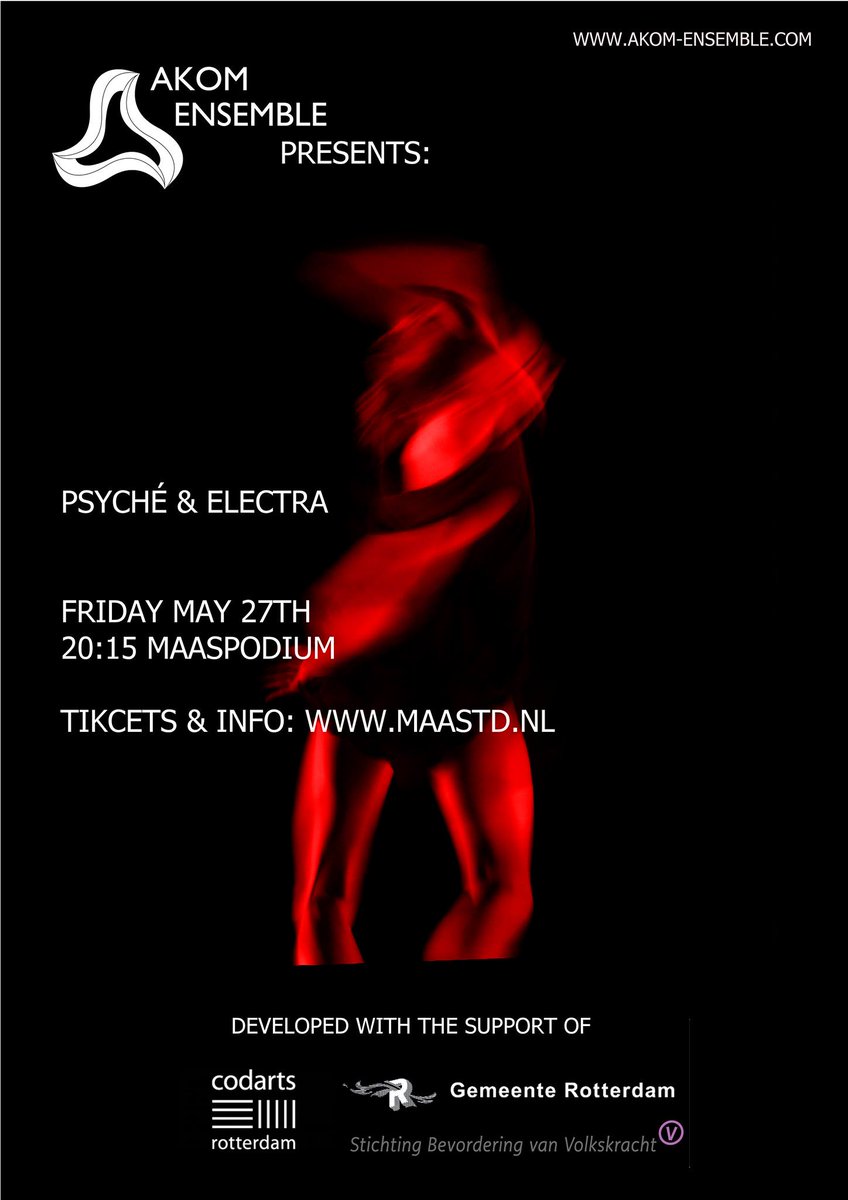 AKOM's exciting new production!!
Friday May 27 at 20:15. Maas Theatre, Rotterdam.
Come to the premiere! <a href="/Maaspodium/">Maaspodium</a>