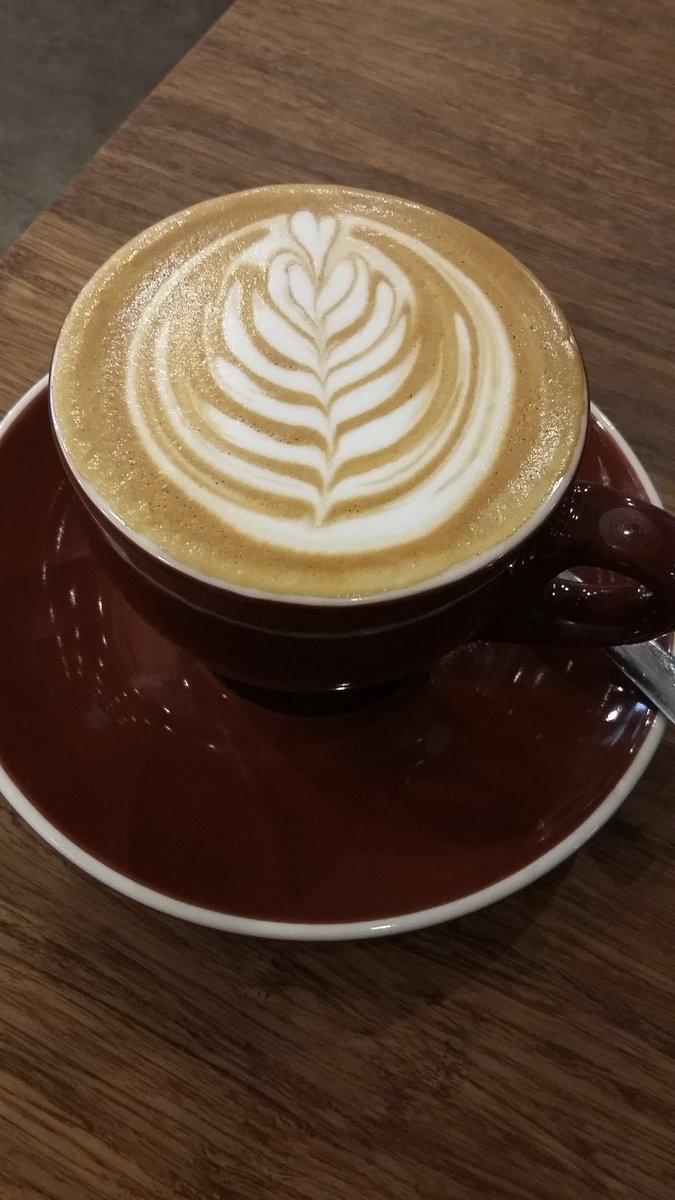 Beautiful warm cappuccino in cold Hillcrest <a href="/lineagecoffee/">Lineage Coffee</a> #lovecoffee
