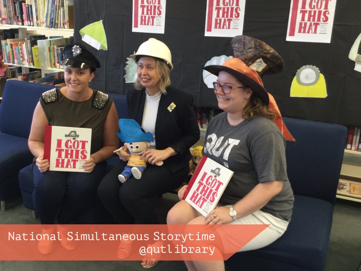 qutlibrary's tweet photo. #NationalSimultaneousStorytime at #QUT library reading I got this hat by Jol & Kate Temple .#NSS2016 @ALIANational https://t.co/pAskvY9TKN