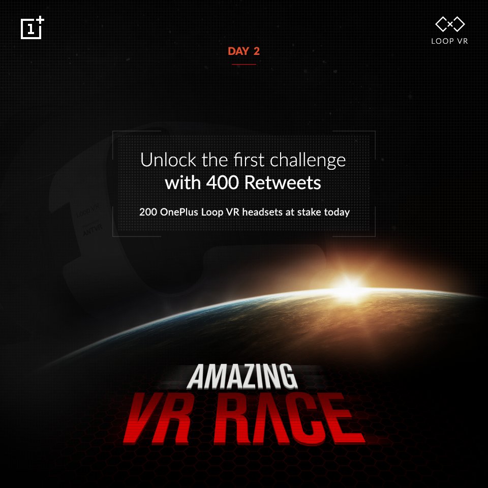 OnePlus_IN's tweet photo. #AmazingVRRace starts! Give us 400 RTs &amp; fill this for the 1st task https://t.co/YLUZ1rkjp1
200 VR headsets at stake https://t.co/1fTtIZUnAP