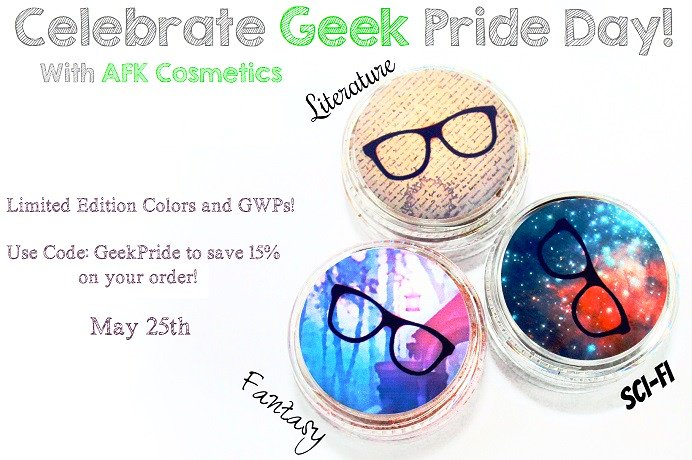 AFK_Cosmetics's tweet photo. It's officially #GeekPrideDay! Come celebrate with limited edition colors, pokemon collections, and free gifts! https://t.co/iAEYbr9VNU