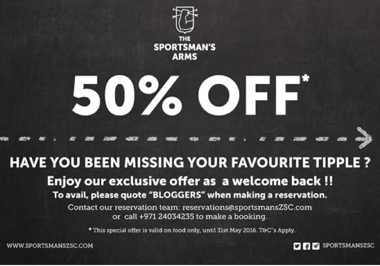 Get 50% off your bill at The Sportsman’s Arms until 31st May using the code 'Bloggers' when booking🍴<a href="/sportsmanszsc/">The Sportsmans Arms</a>