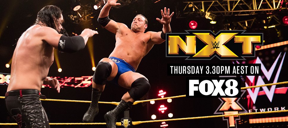 WWEAustralia's tweet photo. Our brand new Aussie Tag Team #TM61 make their #NXT TV debut tomorrow on @FOX8tv at 3:35pm! https://t.co/LqxxF8E7gd https://t.co/eg2ztK7SsP