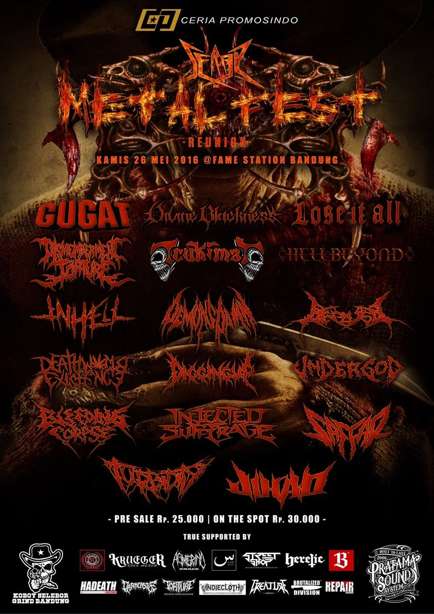 Sampai jumpa Besok siang di Serak MetalFest "Reunion" 
Venue : Famestation Bandung

See U in Hell......mthrfkr !!!