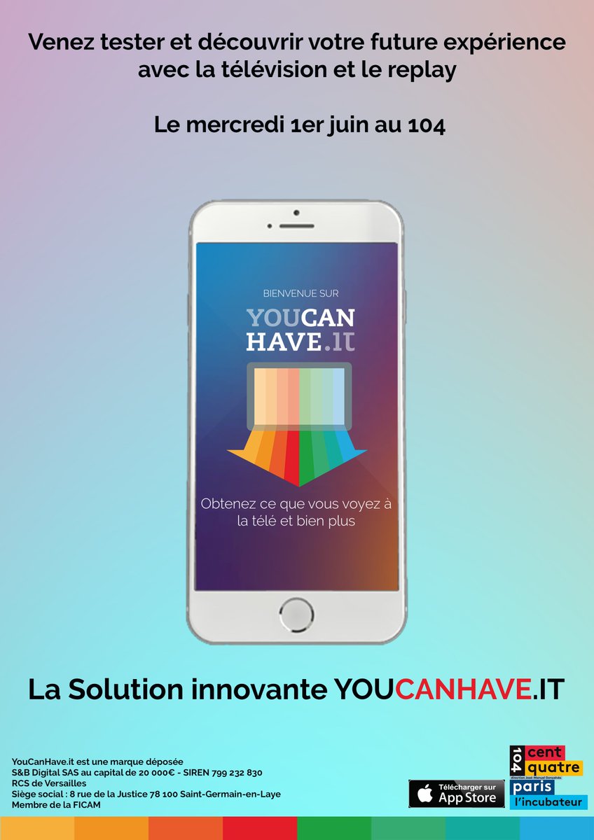 YouCanHave_it's tweet photo. Mercredi 1er juin, on vous attends au @104paris pour découvrir et tester #YouCanHave_it
#clechantier https://t.co/RldA8RWbLv