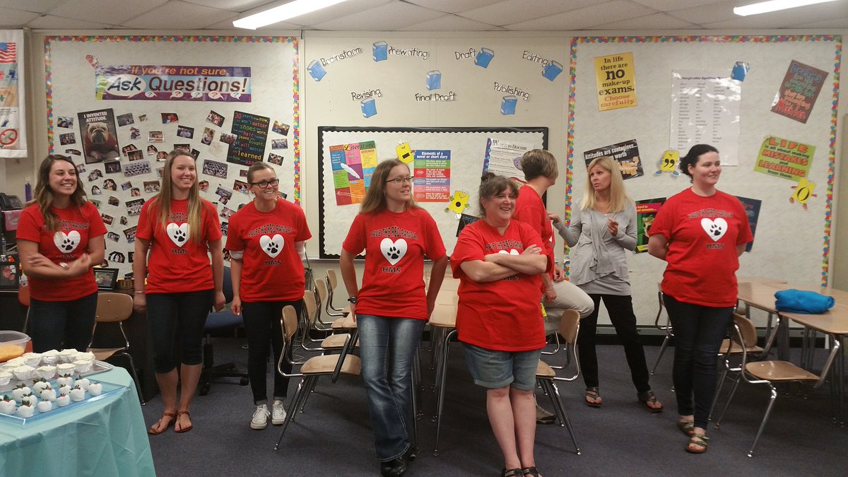 HMS peeps are styling in their Red Panda shirts...if u want 1, go to curtail4redpandas.org &amp; click on News 2 order
