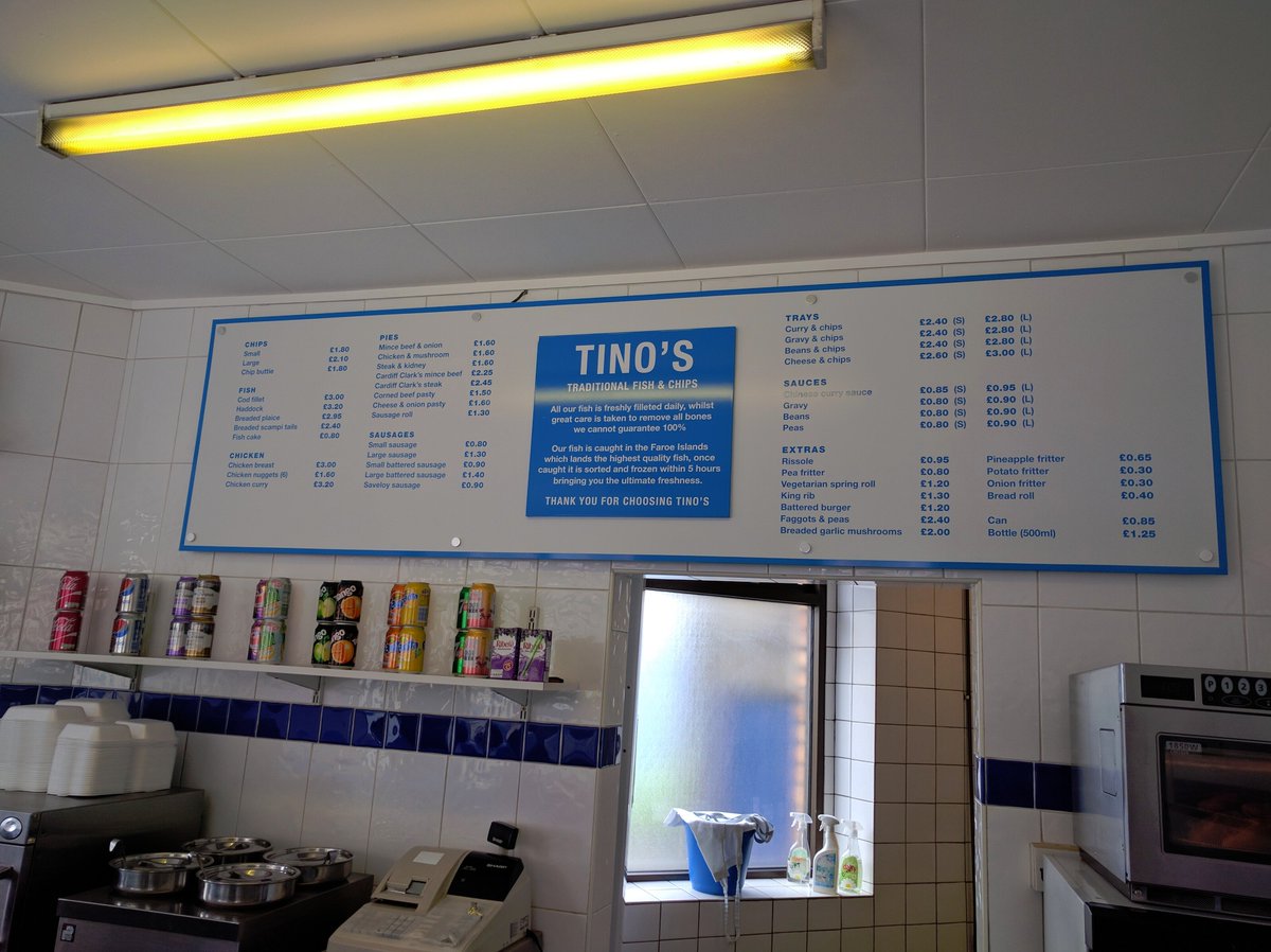 EliteSigns's tweet image. New #Menusign for #TinosChipShop #Bridgend #designed, #manufacttured &amp;amp; #installed