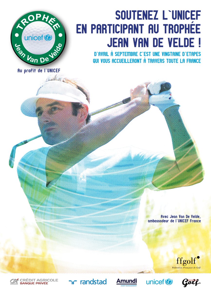 #Golf #UNICEF #TeamUnicef <a href="/TeamUNICEF_Fr/">Team UNICEF France</a> 
Trophée Jean Van de Velde au profit de l'UNICEF 
Soyez généreux, jouez !