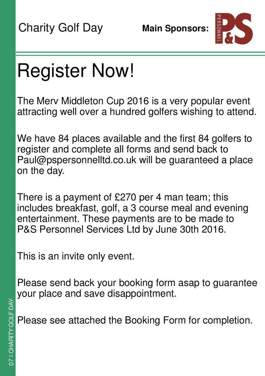 nelsonsjourney's tweet photo. Looking forward to the Merv Middleton Cup golf day by @PSPersonnel1 on 23 Sept @SprowstonManor - book your team now! https://t.co/hZZKRnT2Vy