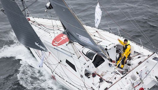 Kitada realises his dream of crossing the Atlantic, finishing at 07:33 BST. thetransat.com/news/view/hiro… #TheTransat