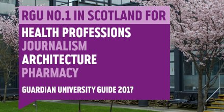 We’ve been ranked first in Scotland for 4 courses in the 2017 Guardian University Guide! bit.ly/1TK76W8