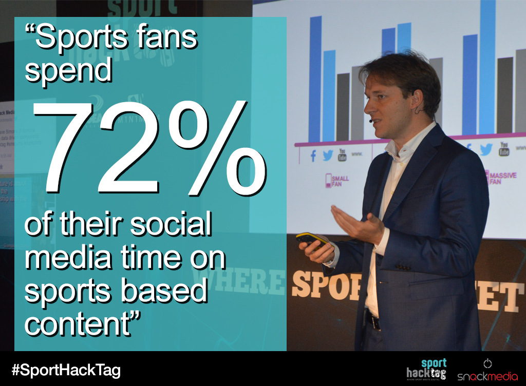 sporthacktag's tweet photo. .@LucaLaMesa showing the huge power sports content has to engage fans. #SportHackTag https://t.co/cpZ3hpXpyE