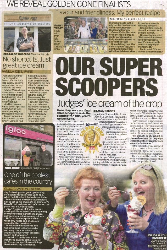Golden Cone Award (@goldenconeaward) on Twitter photo Introducing our 2016 finalists… Martone's, <a href="/VanillaJoes/">Vanilla Joe's</a>, and Igloo! Who will be the overall winner?! <a href="/Sunday_Mail/">Sunday Mail</a> Introducing our 2016 finalists… Martone's, <a href="/VanillaJoes/">Vanilla Joe's</a>, and Igloo! Who will be the overall winner?! <a href="/Sunday_Mail/">Sunday Mail</a>