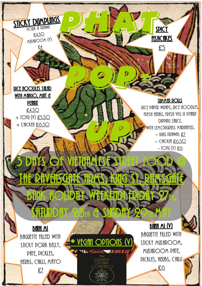 TheCauldronCo's tweet photo. This weekend #Ramsgate @RavensgateArms #vietnamesestreetfood https://t.co/xYXu9mGoCb
