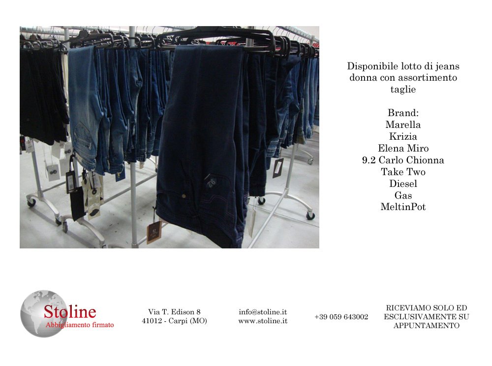 STOLINE_ITALIA's tweet photo. Lotto Jeans Donna vari brand
#ingrossoabbigliamentograndifirme #stock #occasioni https://t.co/b4uaN6QDIm