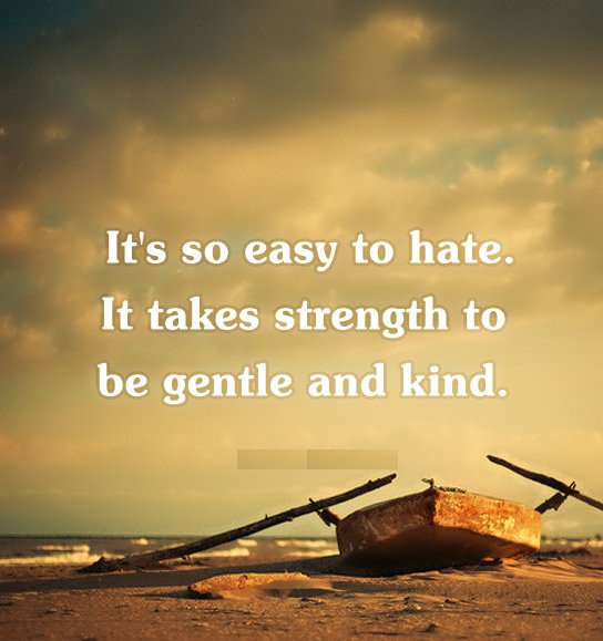 software_for's tweet image. It's so #easy to hate. It takes #strength to be gentle and #kind.