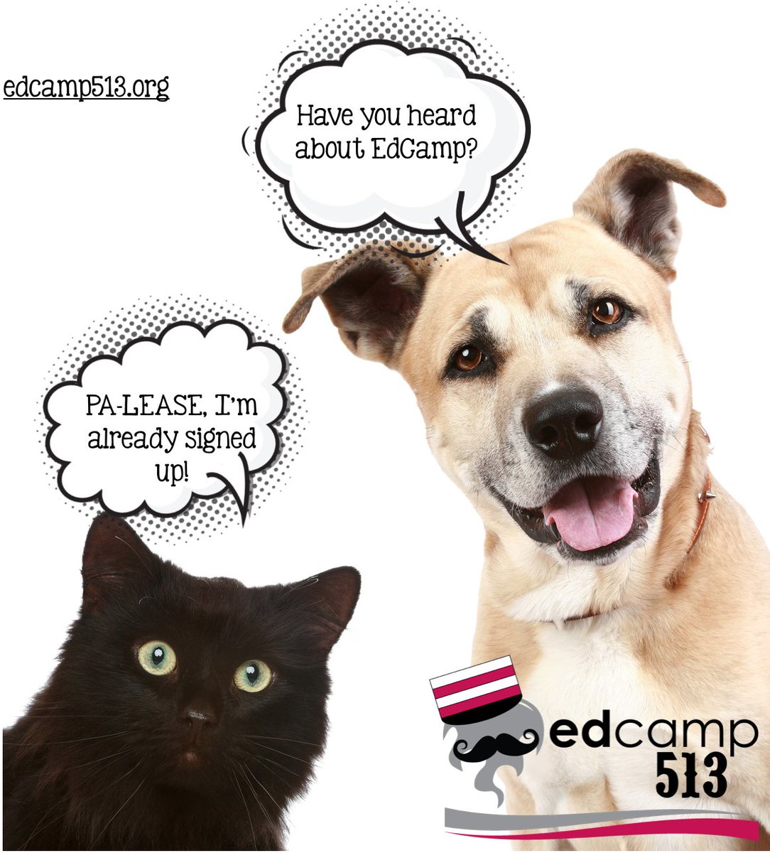 Edcamp_513's tweet photo. Let’s make this EdCamp amazing! https://t.co/Ly6J3oFua2 June 4, free breakfast and lunch!  Hope to see you! https://t.co/f1hvgCcJIr