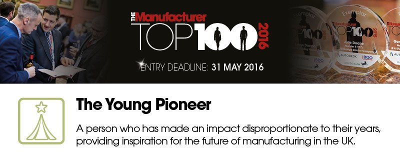 Achieving way beyond their years in #ukmfg? Does their talent blow your mind? Nominate now #Top100youngpioneer
