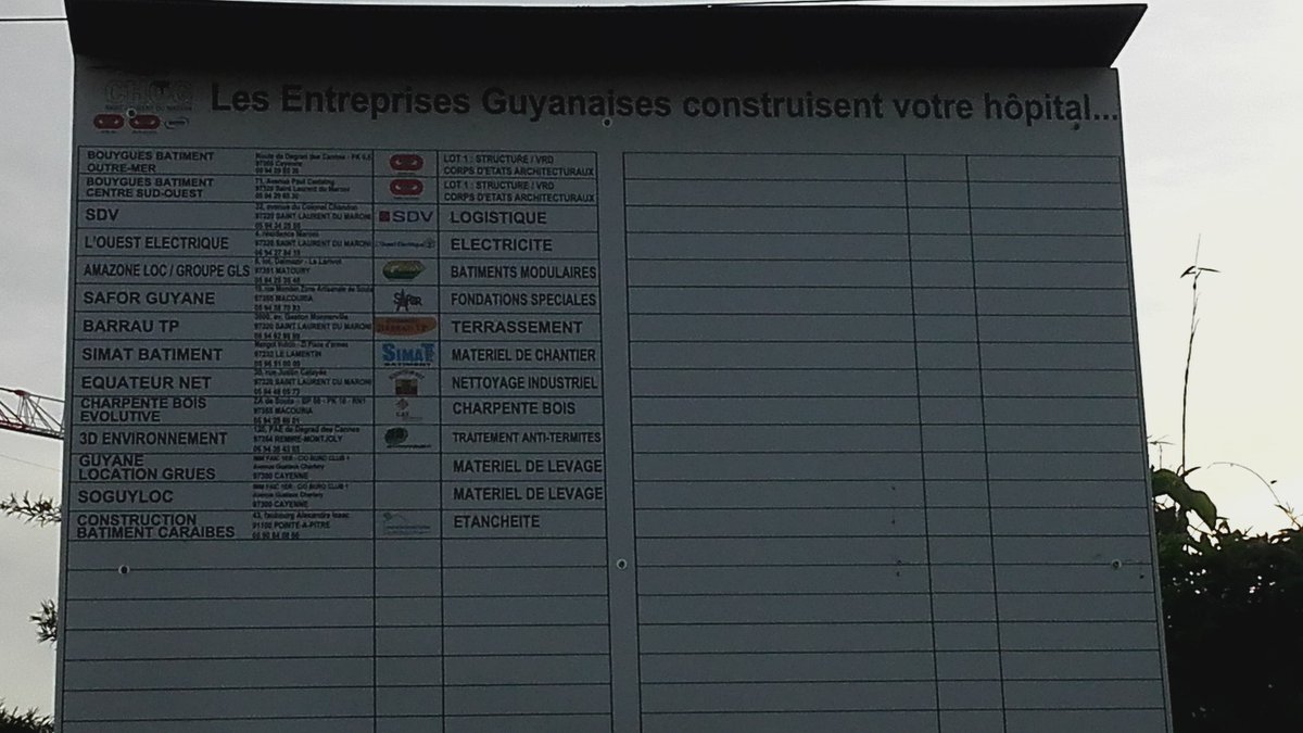 Fedelec9's tweet photo. BOUYGUES veut jouer la transparence : voici la liste des entreprises guyanaises qui travaillent sur le chantier https://t.co/6HgKiGgFgo