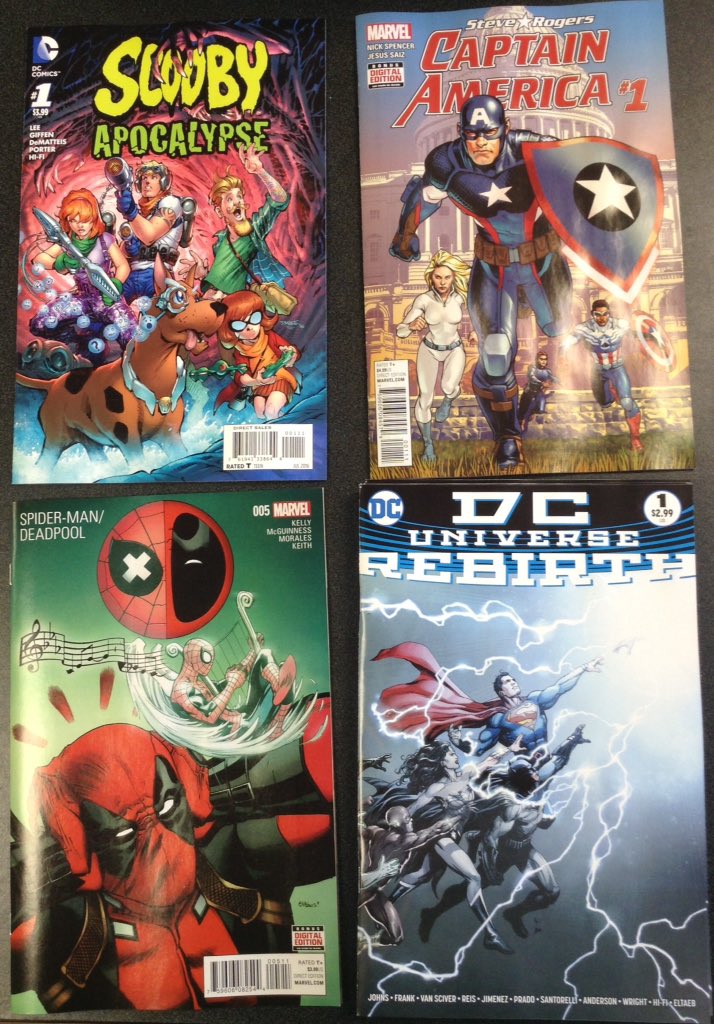 GDragonComics's tweet photo. Comic picks of the week #scoobyapocalypes #CaptainAmerica #spidermandeadpool #DCRebirth https://t.co/mK2vNvfz5J