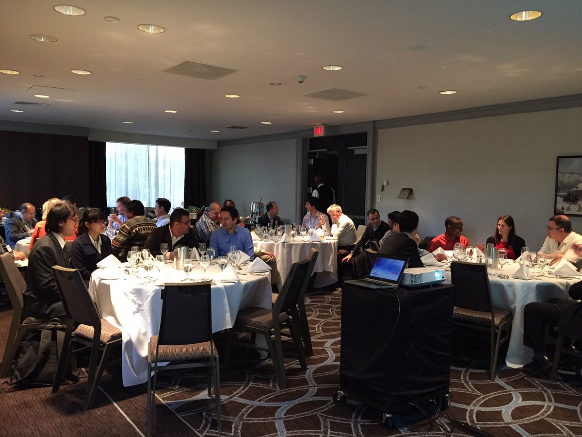 esiliconCorp's tweet photo. eSilicon-sponsored professor dinner @ISCAS2016. MPW Explorer demo was a hit. #iscas2016 https://t.co/P7Qkejpagx https://t.co/IDp26b6x0c