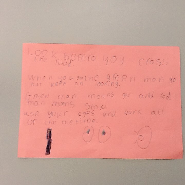 KensingPrimary's tweet photo. Just a few of 1AB's road safety posters from this morning. #roadsafety #crossingroads #waitforthegreenman https://t.co/GH0w0mwNVr