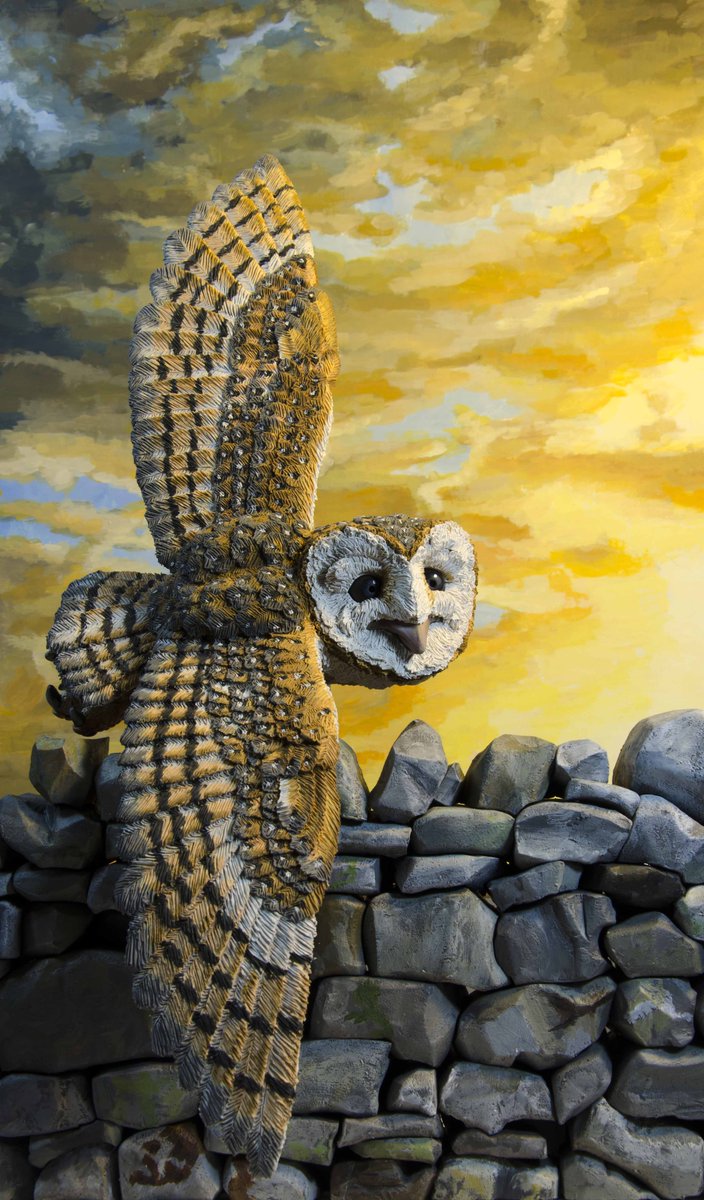 CraigJPattrick's tweet photo. 'Evening Flight' will be on show as part of Peterborough Artists Open Studios #Barnowl #Plasticine @ArtPeterborough https://t.co/IHlvFCPNmr
