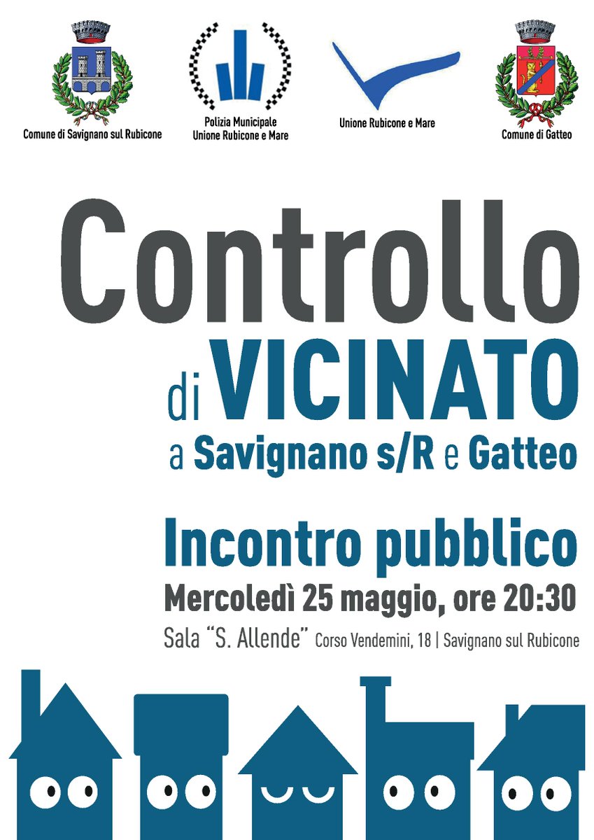 Filippo_Sindaco's tweet photo. Stasera in sala Allende a #Savignano si parla di #sicurezza con il lancio del progetto di #ControlloDiVicinato https://t.co/0JIfOTQ3th