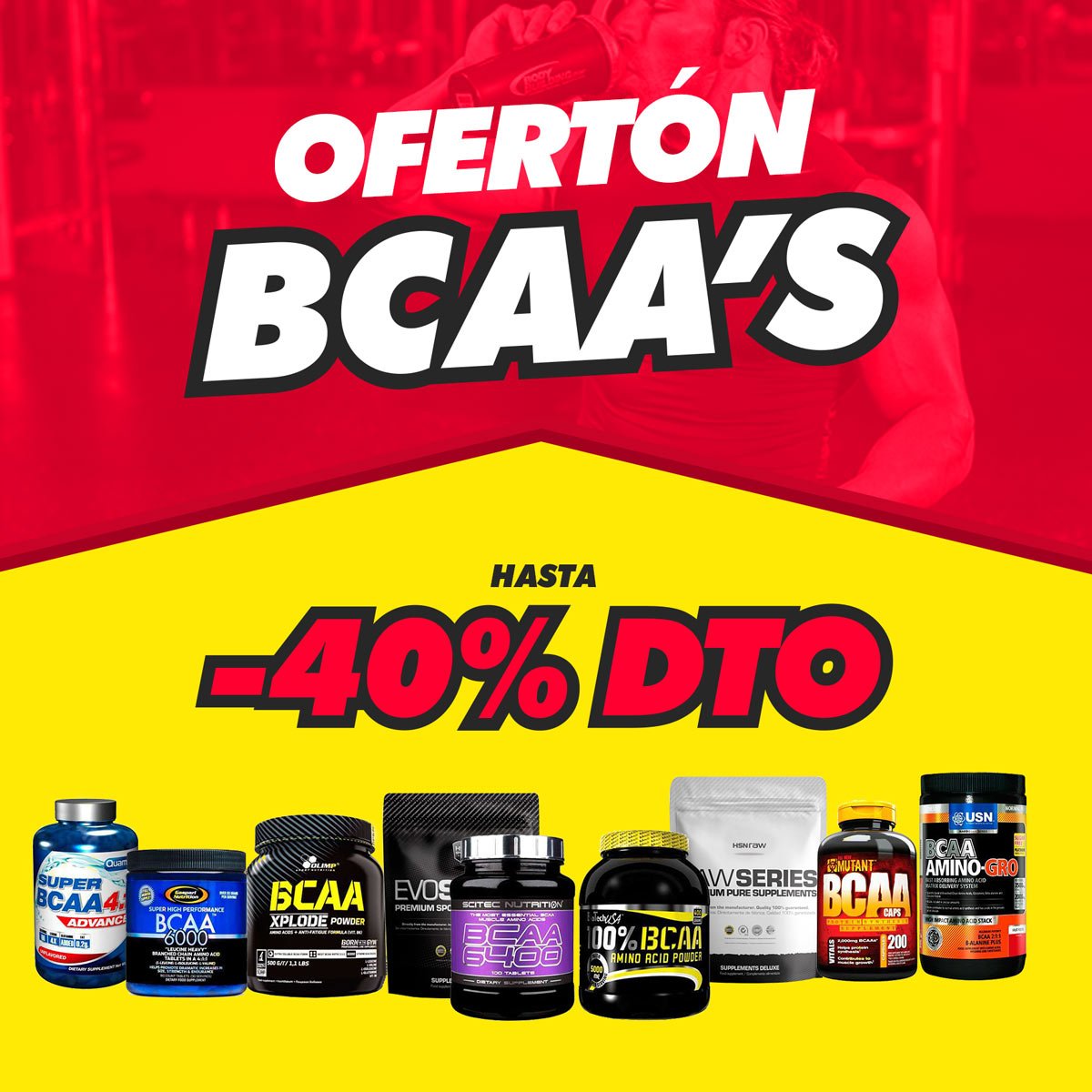 HSNstore's tweet photo. ¡HASTA EL VIERNES! Ofertón en Aminoácidos ramificados #BCCAs. ¡Hasta -40% dto! #hsnmola ➡ https://t.co/wHBsIRNQMY https://t.co/4suFlHL4Jb