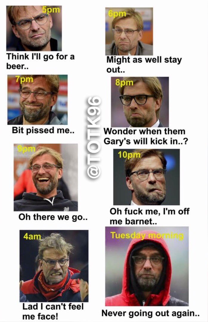 TOTKHQ's tweet photo. Saturday night out for Jurgen Klopp #LFC https://t.co/ka1yr5UmLS