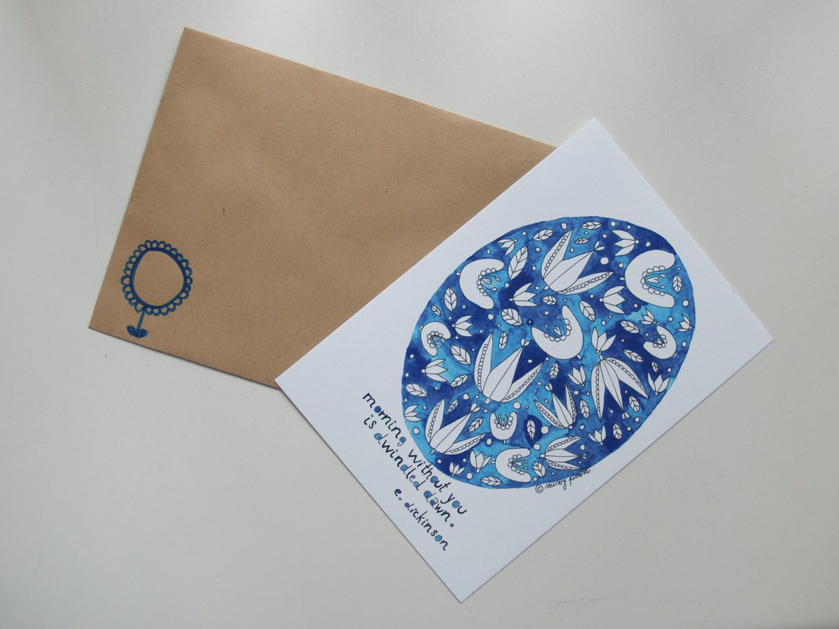 PitovaZuzi's tweet photo. Ready for @LetsLousART this sunday! #handmade #postcard #illustration #design #lovers #emilydickinson #qoutes https://t.co/bkIkBHrbd0
