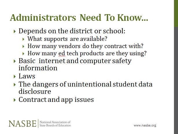 ameliaivance's tweet photo. What do admins need to know abt #eddata #privacy? https://t.co/FMJ21ZeujD #datasummit16 Am I missing any? https://t.co/16AvLRhjUM