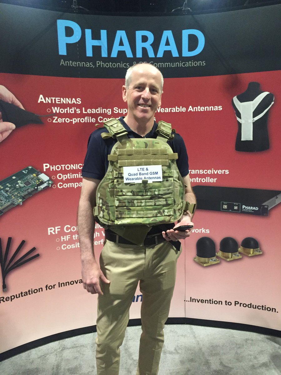 pharadoctane's tweet photo. Live demonstration in booth 1422 of our latest body wearable antenna technology at #SOFIC2016! https://t.co/qrxlIR0es7