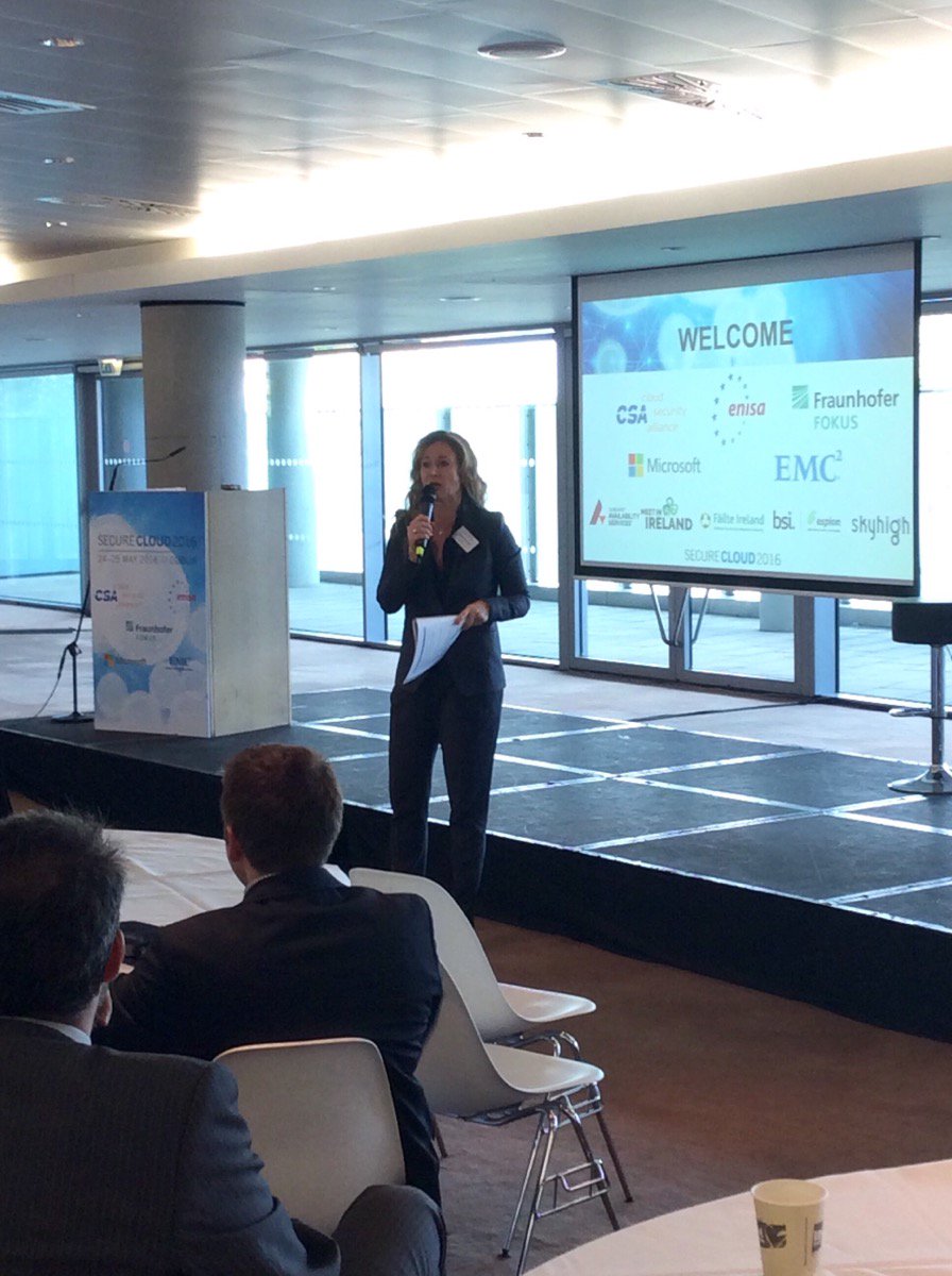 TrustITServices's tweet photo. .@silvanamuscella speech as master of cerimonies at #SecureCloudEU https://t.co/Fx4C0M1LyE