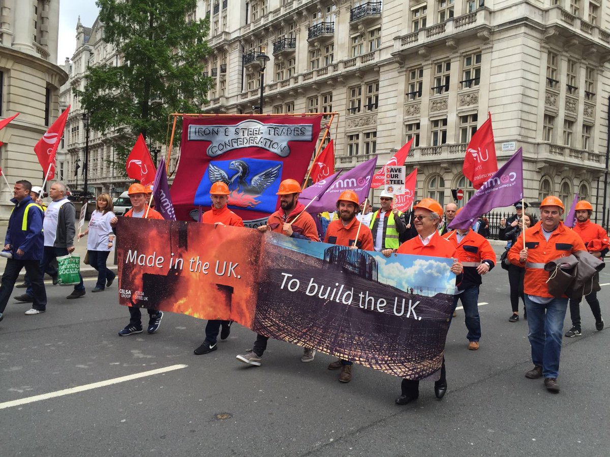 CELSASteelUK's tweet photo. Today we are supporting the @CommunityUnion March of the Steelmakers.

UK steel needs to have a level playing field! https://t.co/yVqfu55tje