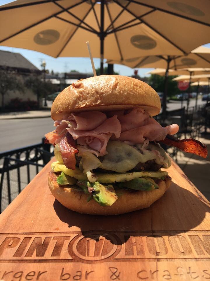 PintRoomCarmel's tweet photo. ::Burger of the Week:: Maui Wowie
:Ham+Gruyere cheese+bacon+avocado+pineapple+signature burger+brioche roll: https://t.co/HUrs89KzKM