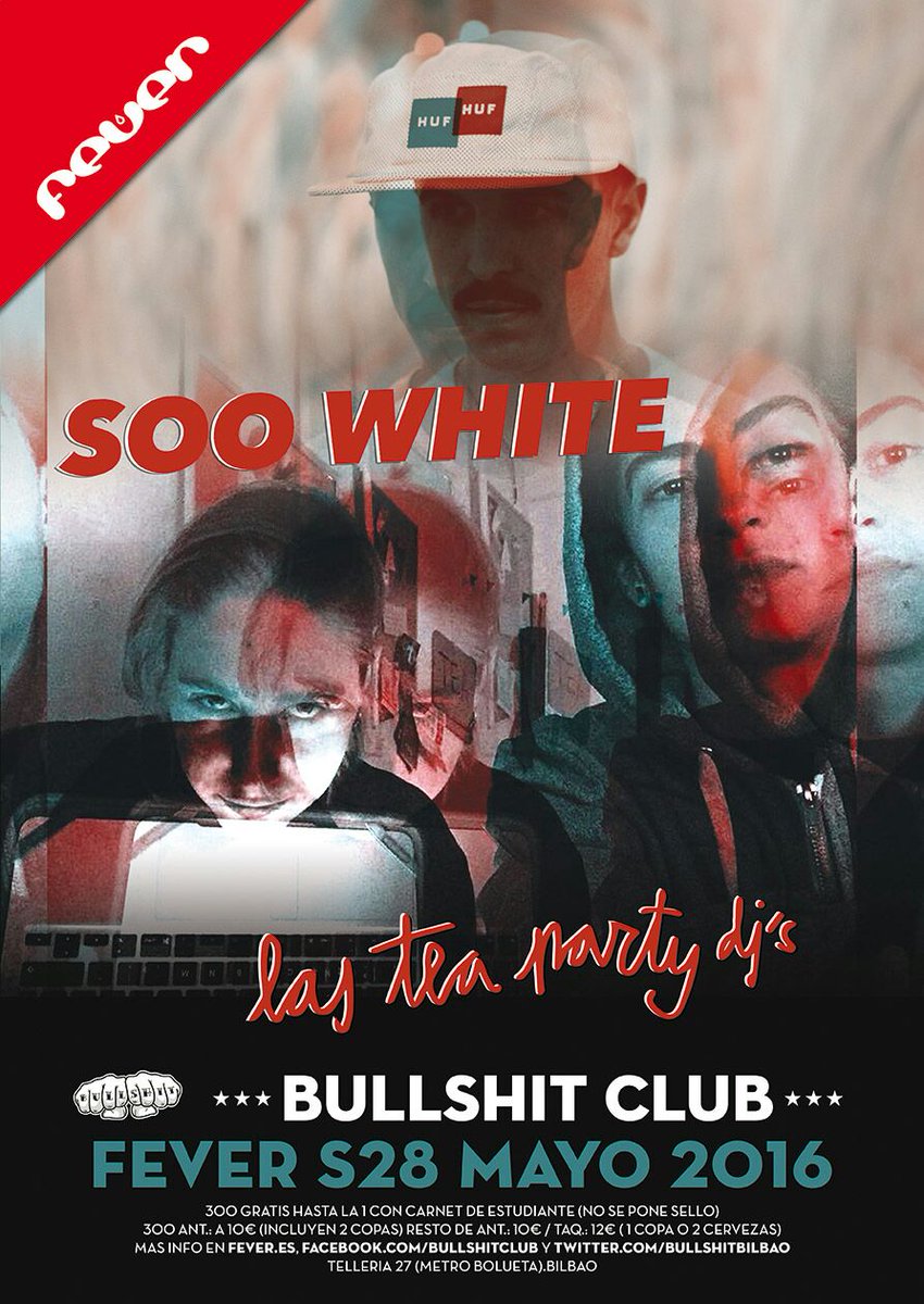 Sólo 4 findes para acabar <a href="/BullshitBilbao/">Bullshit Club Bilbao</a> y no puedes faltar a ninguno! Este sábado <a href="/LasTeaPartyDjs/">Las Tea Party Dj´s</a> ➕ <a href="/SOO__WHITE/">SOO WHITE</a> 😎