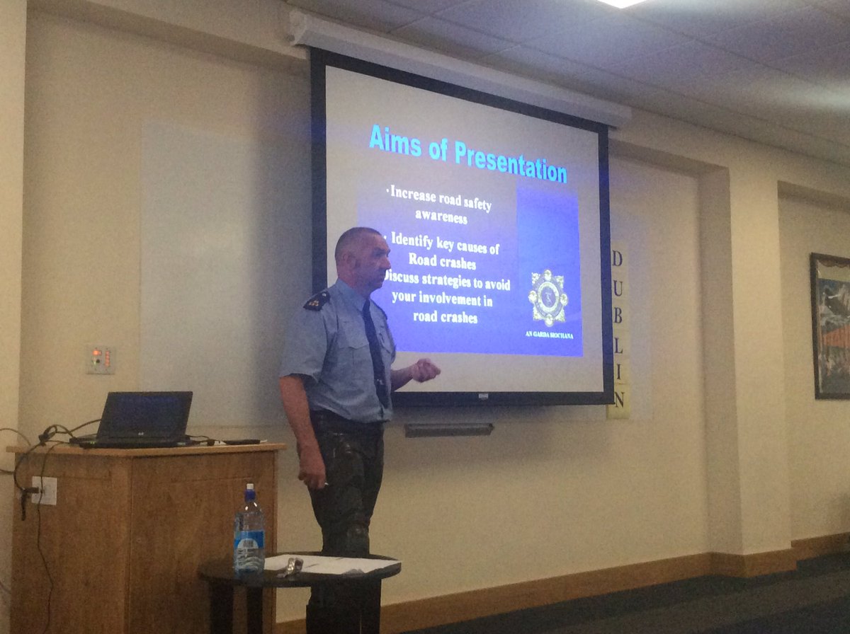 AXA_Ireland's tweet photo. Garda Dave Barron giving a road safety talk to AXA Employees as part of our #AXACRWeek #axaroadsafety https://t.co/qo552a5fKG