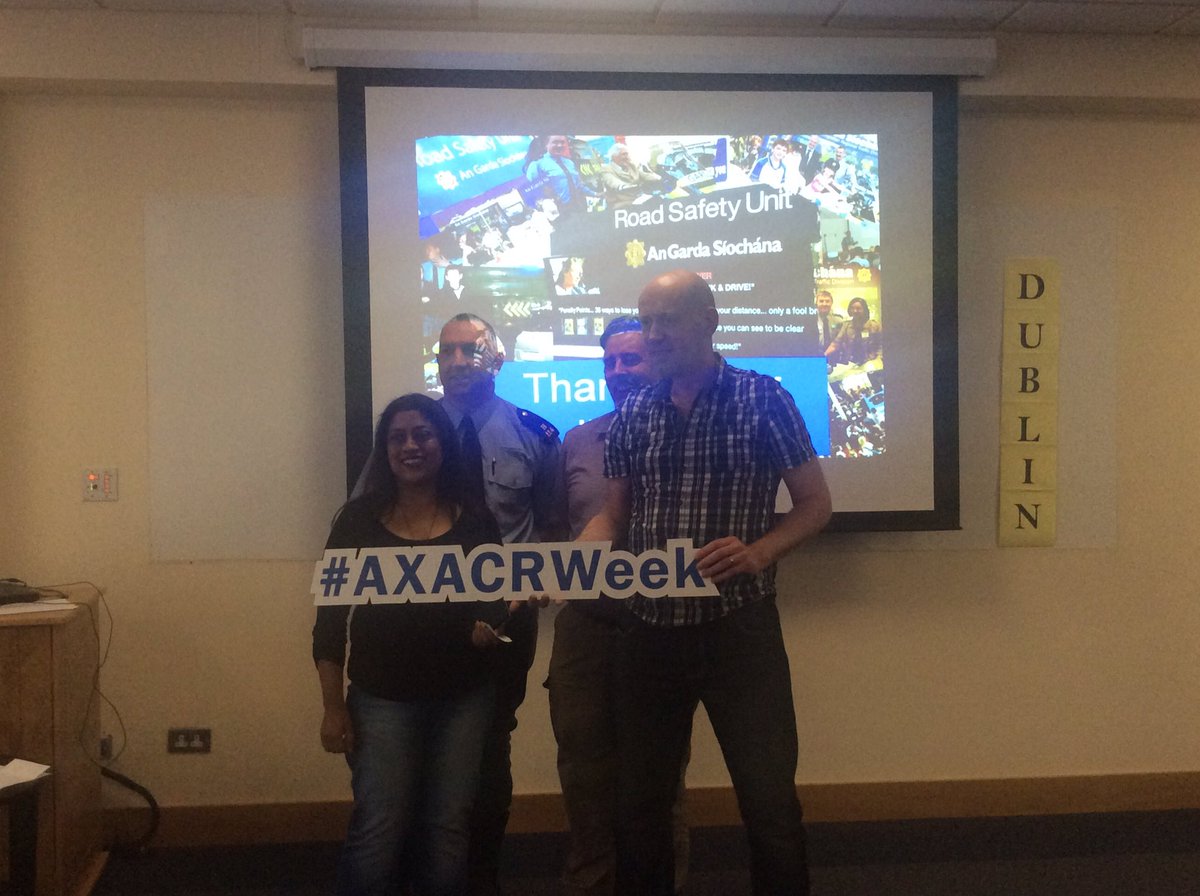 AXA_Ireland's tweet photo. Garda Dave Barron giving a road safety talk to AXA Employees as part of our #AXACRWeek #axaroadsafety https://t.co/qo552a5fKG