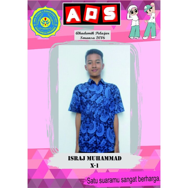smansaRKS's tweet photo. Ayo! Pilih Israj untuk menjadi dutaSMANSA di https://t.co/3oyiPp59UL satu suara kalian sangat berharga loh buat dia😊 https://t.co/Jt90smocLX