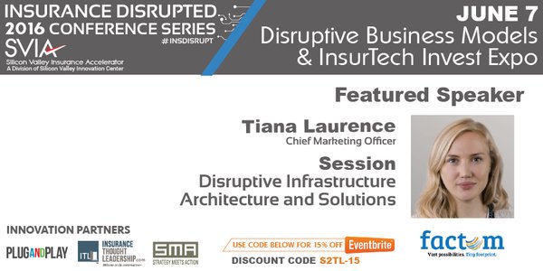 factom's tweet photo. Join our @LaurenceTiana at #InsDisrupt Q2 on June 7: https://t.co/Vg4iU0qiaS #InsTech #InsurTech #fintech #bitcoin https://t.co/VHyXB3tMD8