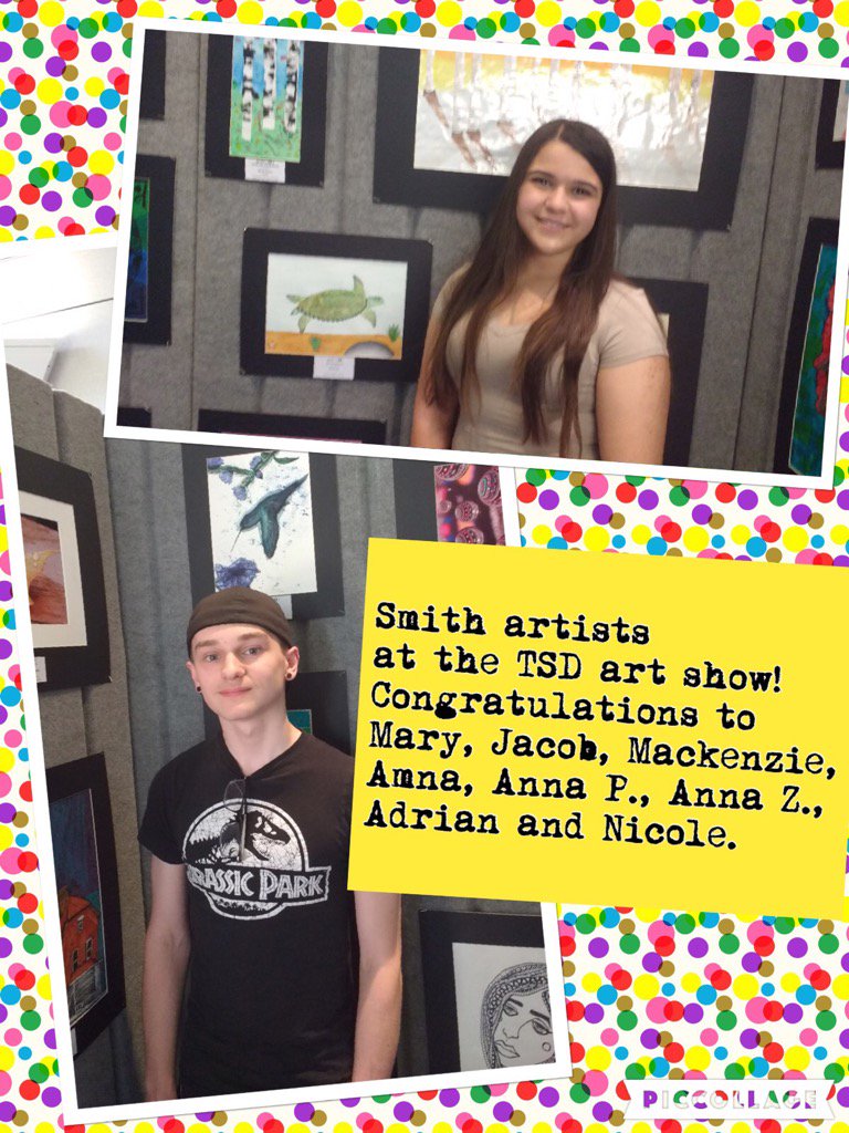 VKrozek's tweet photo. Smith artists at the TSD art show @SmithKnights #tsdart #tsdthinkers https://t.co/FppF1eQ6uX