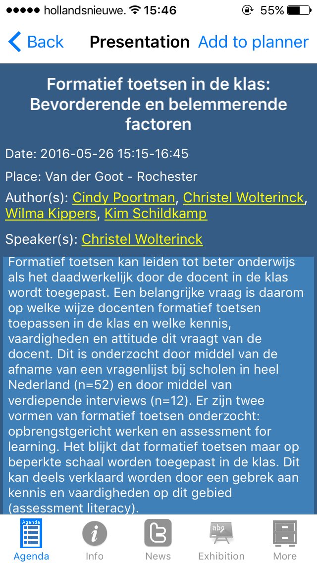 KippersWilma's tweet photo. Morgen interessant symposium @ORD2016 over de rol van de docent in formatief toetsen! #ORD2016 https://t.co/RE8pKGDFrU