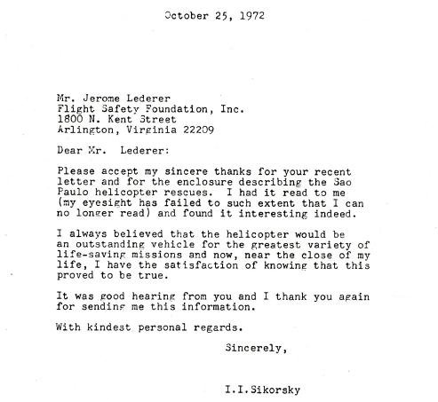 Sikorsky's tweet image. Happy Birthday Igor Sikorsky! Your last letter is a reminder about your life-saving vision that is the helicopter.