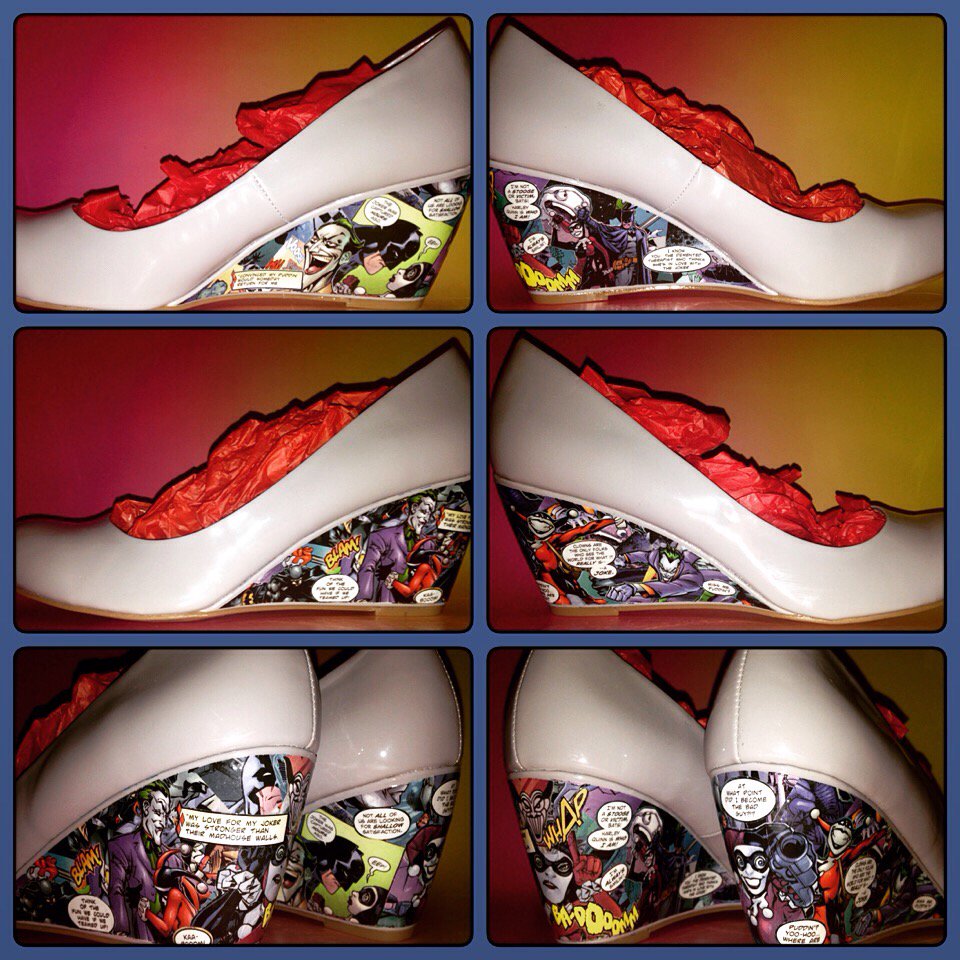 GiraffeSoul's tweet image. The Things We Do For Love-Size 11 #giraffesoulshoes #harleyquinn #batman #joker #harleyandjoker #heels #heelsaddict