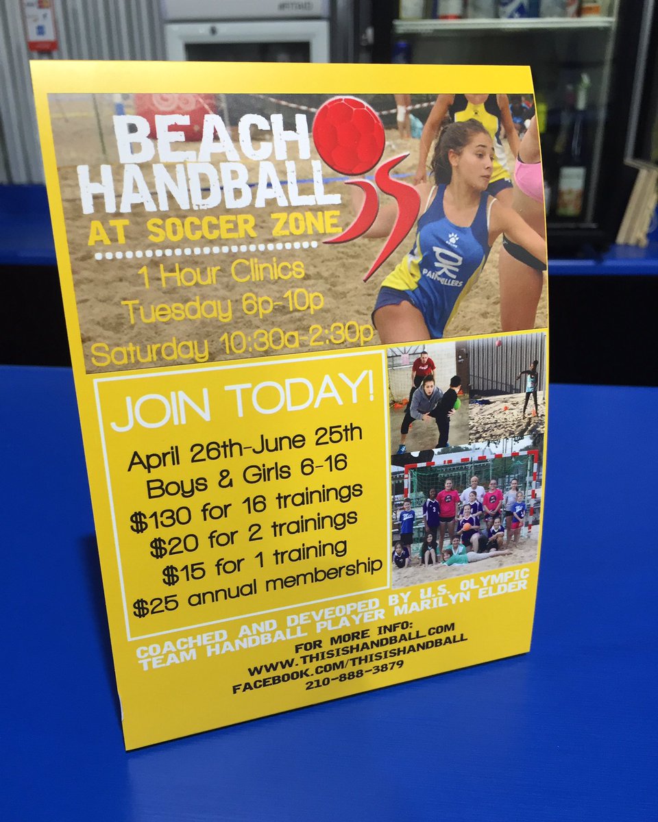 ThisIsHandball's tweet photo. Our new Table Flyers! Sign your athlete up today for summer beach handball training. Train with @Marilyn_USA https://t.co/sGHz9FZPjs
