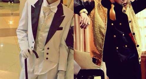 mikewillfly's tweet image. sa mga nagtatanong. here's my junior(left) and senior prom look😂😂🙈 costume party po talaga punta ko